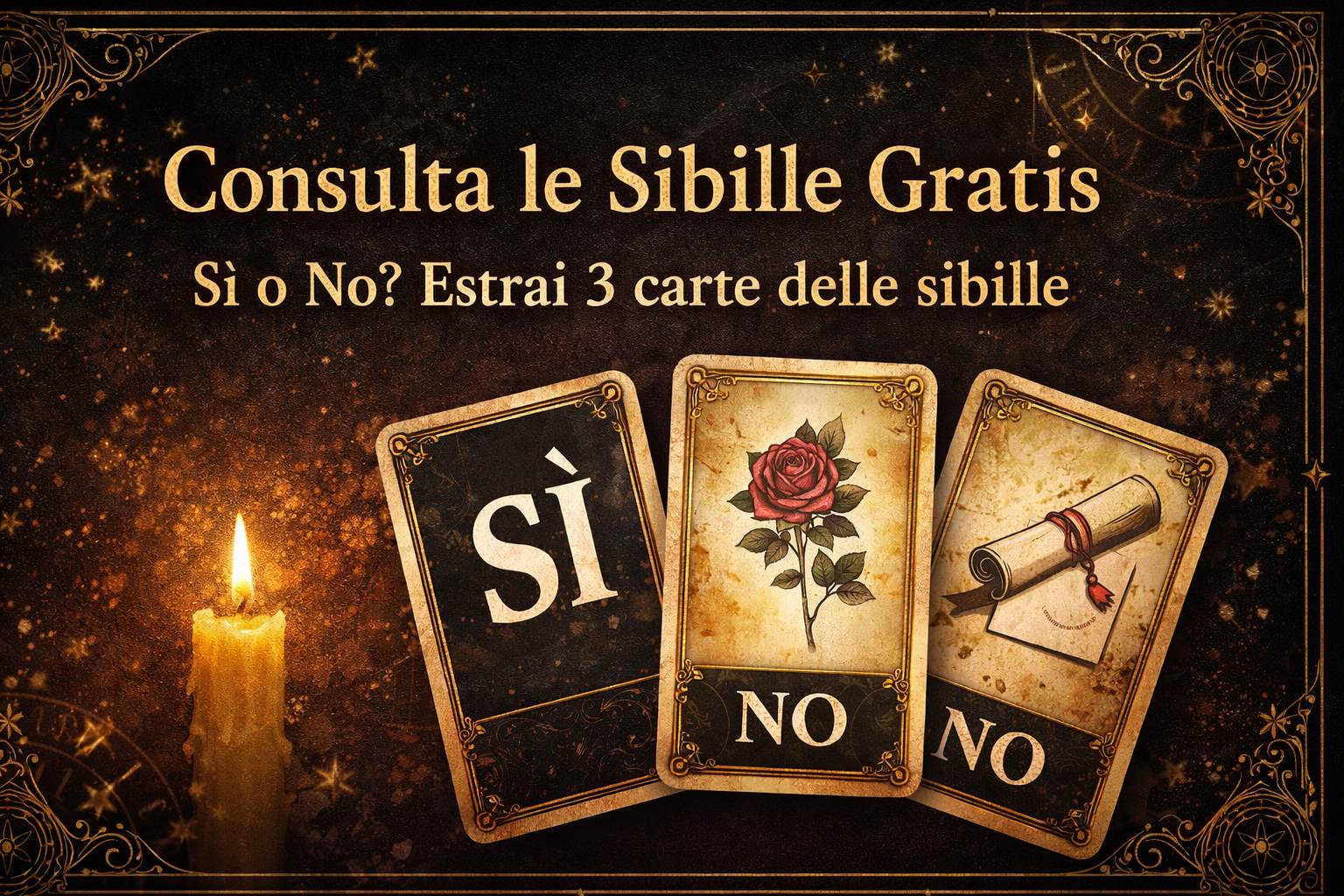 si o no con tre carte